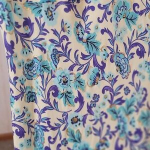 Floral Patterned Dress with Blue Accents